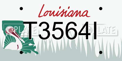 T3564I Louisiana License Plate