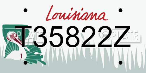 T35822Z Louisiana License Plate