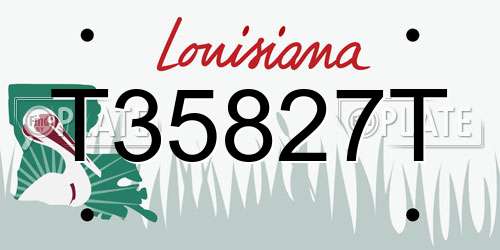 T35827T Louisiana License Plate