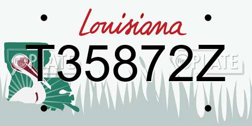 T35872Z Louisiana License Plate