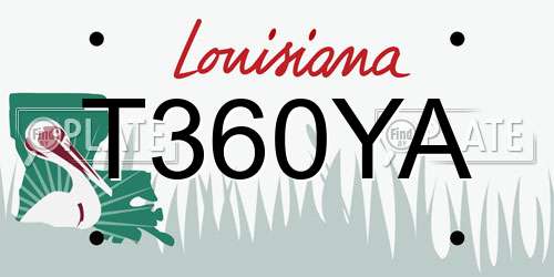 T360YA Louisiana License Plate