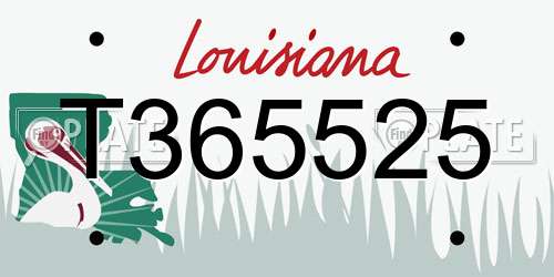 T365525 Louisiana License Plate