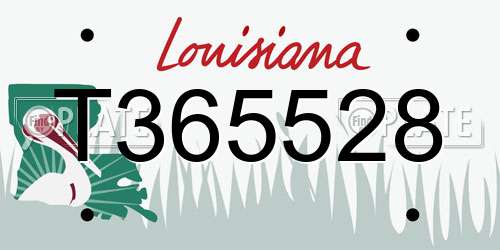 T365528 Louisiana License Plate