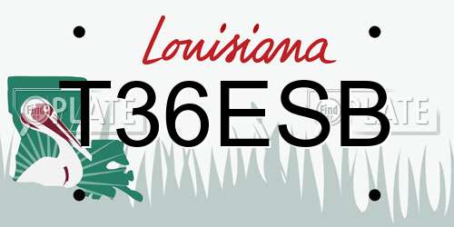 T36ESB Louisiana License Plate