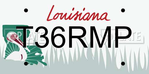 T36RMP Louisiana License Plate