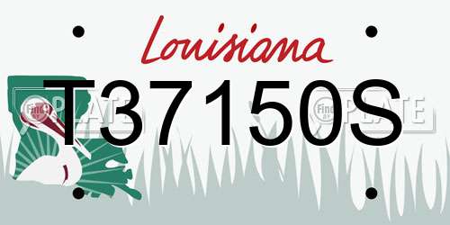 T37150S Louisiana License Plate