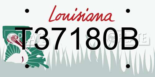 T37180B Louisiana License Plate