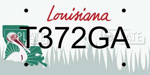 T372GA Louisiana License Plate