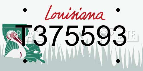 T375593 Louisiana License Plate