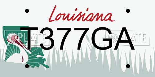 T377GA Louisiana License Plate