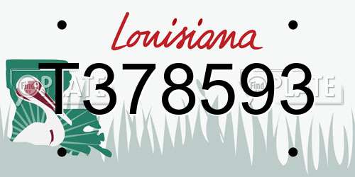 T378593 Louisiana License Plate