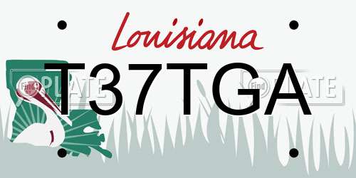 T37TGA Louisiana License Plate