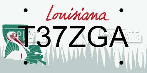 T37ZGA Louisiana License Plate