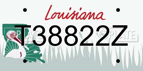 T38822Z Louisiana License Plate