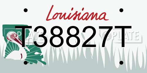 T38827T Louisiana License Plate