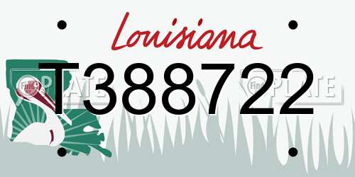 T388722 Louisiana License Plate