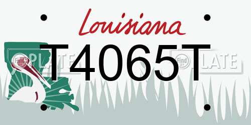 T4065T Louisiana License Plate