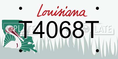 T4068T Louisiana License Plate