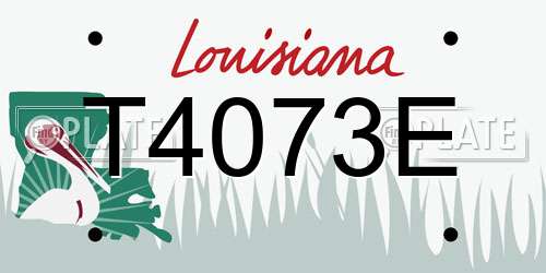 T4073E Louisiana License Plate