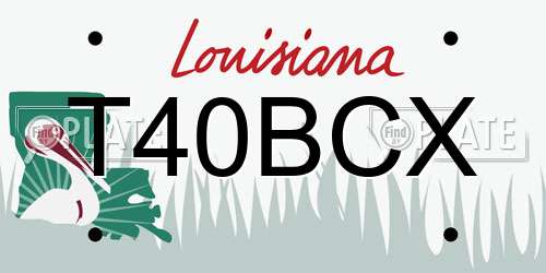 T40BCX Louisiana License Plate