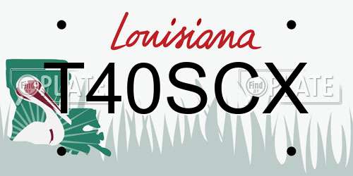 T40SCX Louisiana License Plate
