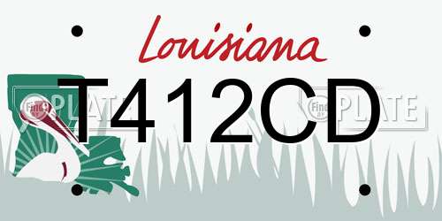 T412CD Louisiana License Plate