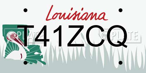 T41ZCQ Louisiana License Plate