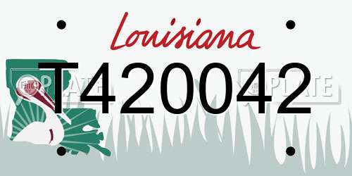 T420042 Louisiana License Plate