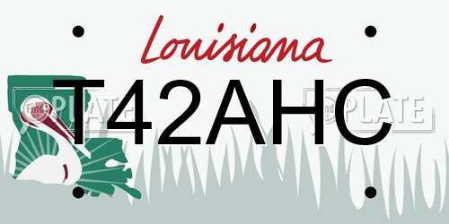 T42AHC Louisiana License Plate