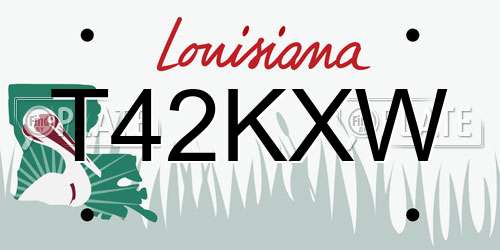 T42KXW Louisiana License Plate