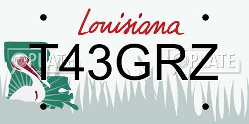 T43GRZ Louisiana License Plate