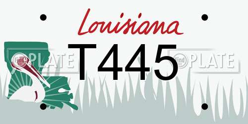 T445 Louisiana License Plate