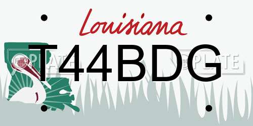 T44BDG Louisiana License Plate