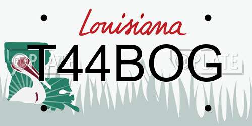 T44BOG Louisiana License Plate