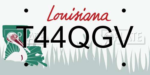 T44QGV Louisiana License Plate