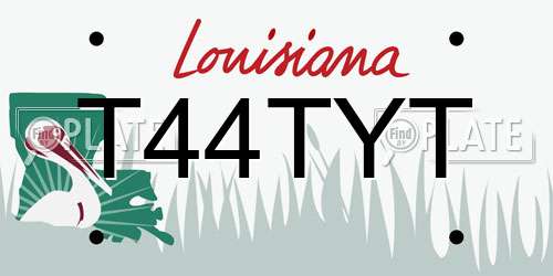 T44TYT Louisiana License Plate