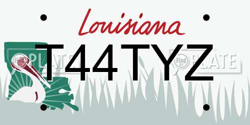 T44TYZ Louisiana License Plate