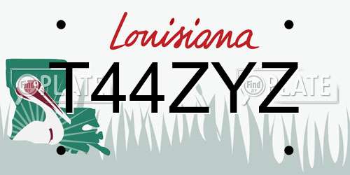 T44ZYZ Louisiana License Plate