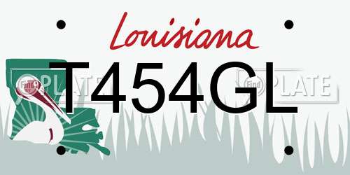 T454GL Louisiana License Plate