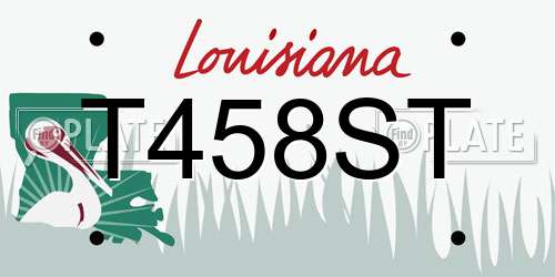 T458ST Louisiana License Plate