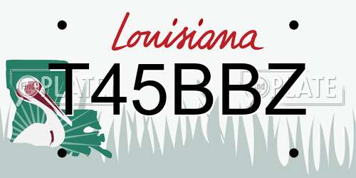 T45BBZ Louisiana License Plate
