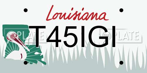 T45IGI Louisiana License Plate