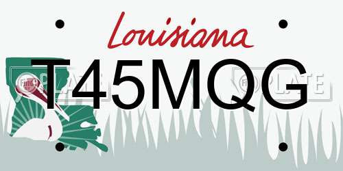 T45MQG Louisiana License Plate