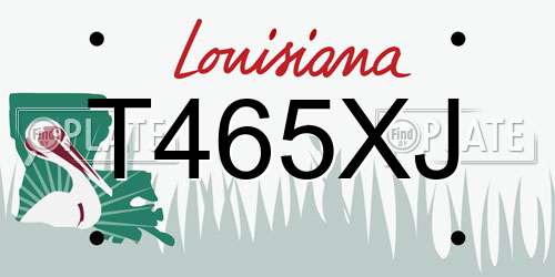 T465XJ Louisiana License Plate