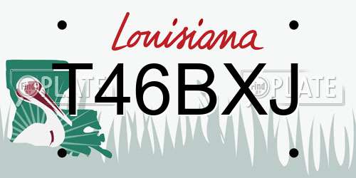 T46BXJ Louisiana License Plate