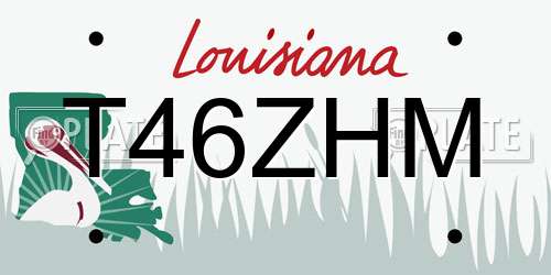 T46ZHM Louisiana License Plate