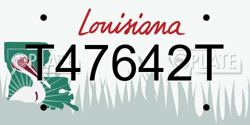 T47642T Louisiana License Plate
