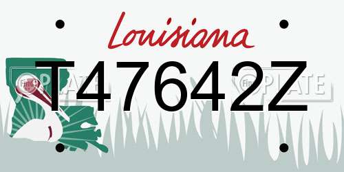 T47642Z Louisiana License Plate