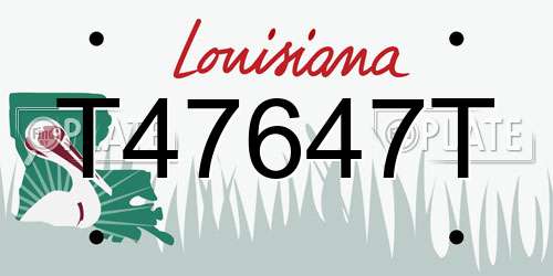 T47647T Louisiana License Plate