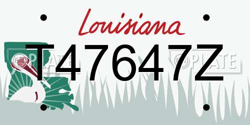 T47647Z Louisiana License Plate